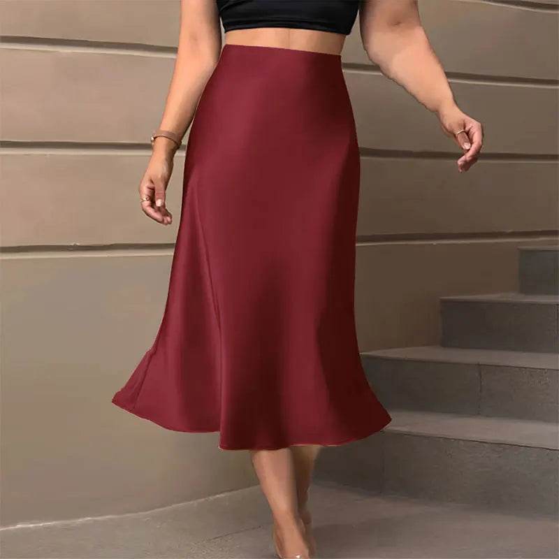 Women's Satin Long Skirt - P12 Hub Europe