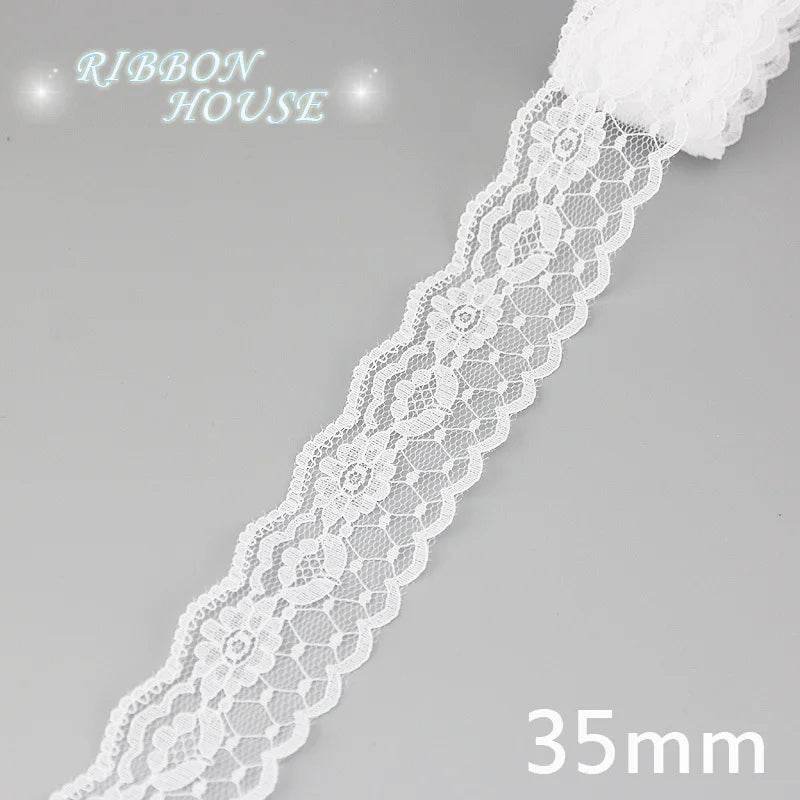 (5 yards/roll) white Lace ribbon fabric Webbing Decoration Lovely gift packing polyester Material - P12 Hub Europe