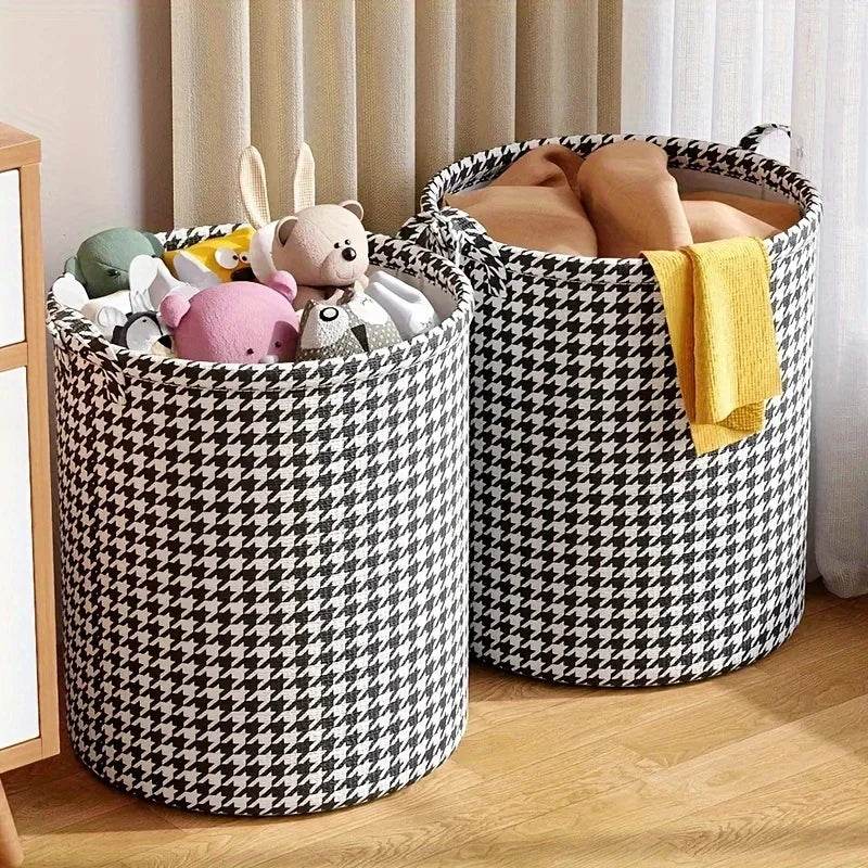 Foldable Houndstooth Laundry Hamper - P12 Hub Europe