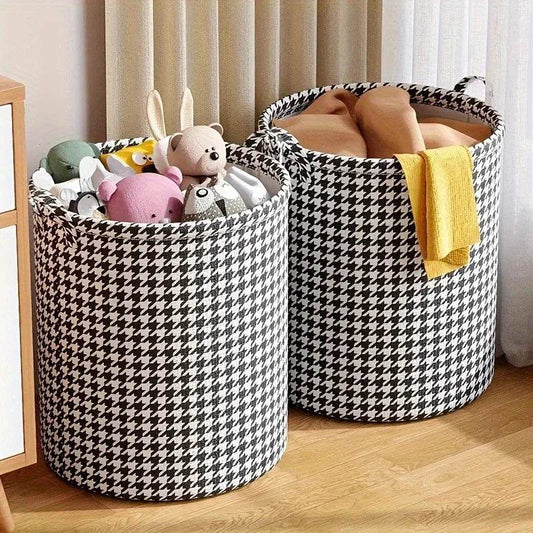 Foldable Houndstooth Laundry Hamper - P12 Hub Europe