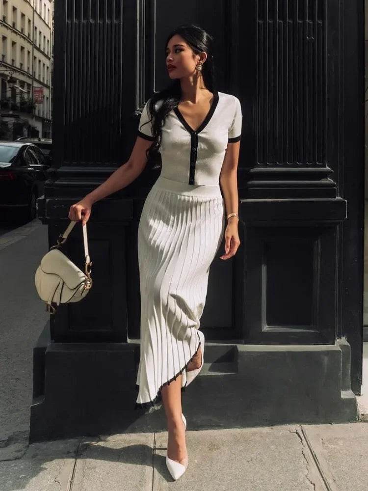 Talenza White Knit Skirt Set - P12 Hub Europe