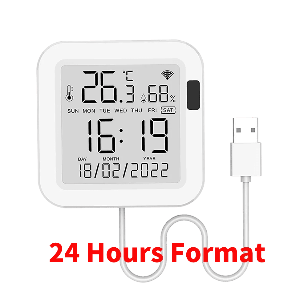 WiFi Temp Humidity Sensor | LCD, Backlight, Smart Life - P12 Hub Europe