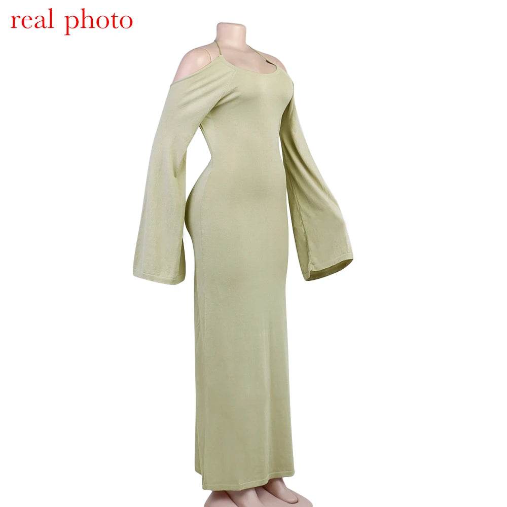 Knitted Backless Bandage Maxi Dress - Sexy Beachwear - P12 Hub Europe