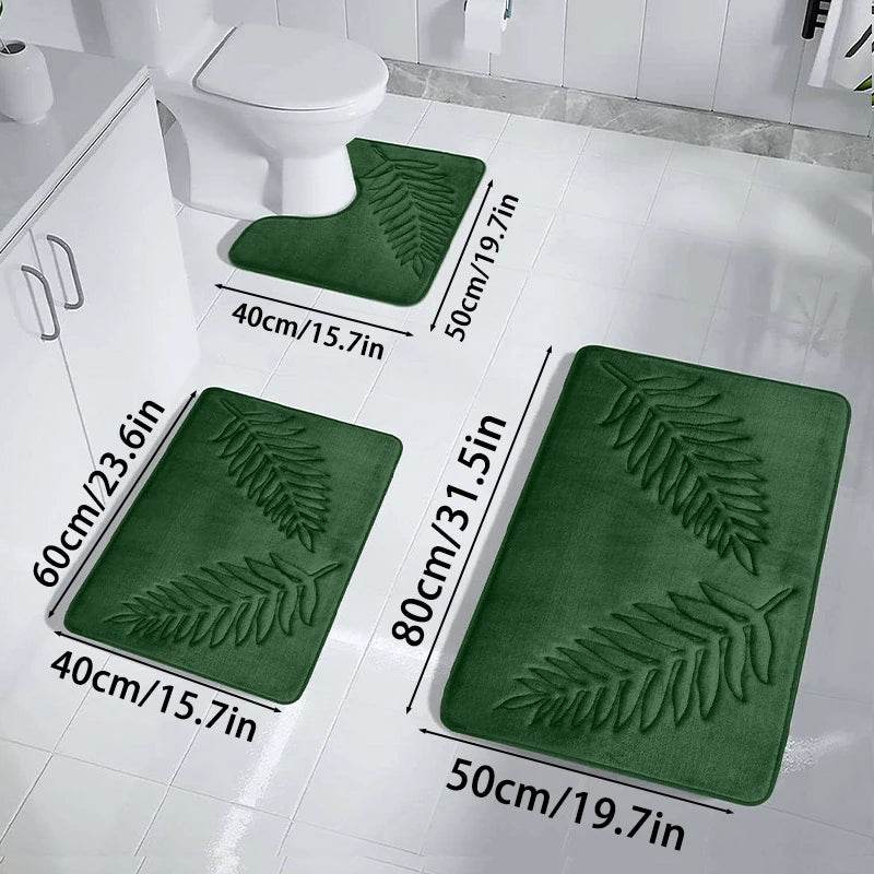 3PCS Set Bath Mats Nonslip Soft Quick Dry Bathroom Soft Rugs Water Absorption Dry Fast Bath Mat Machine Washable For Home Floor - P12 Hub Europe