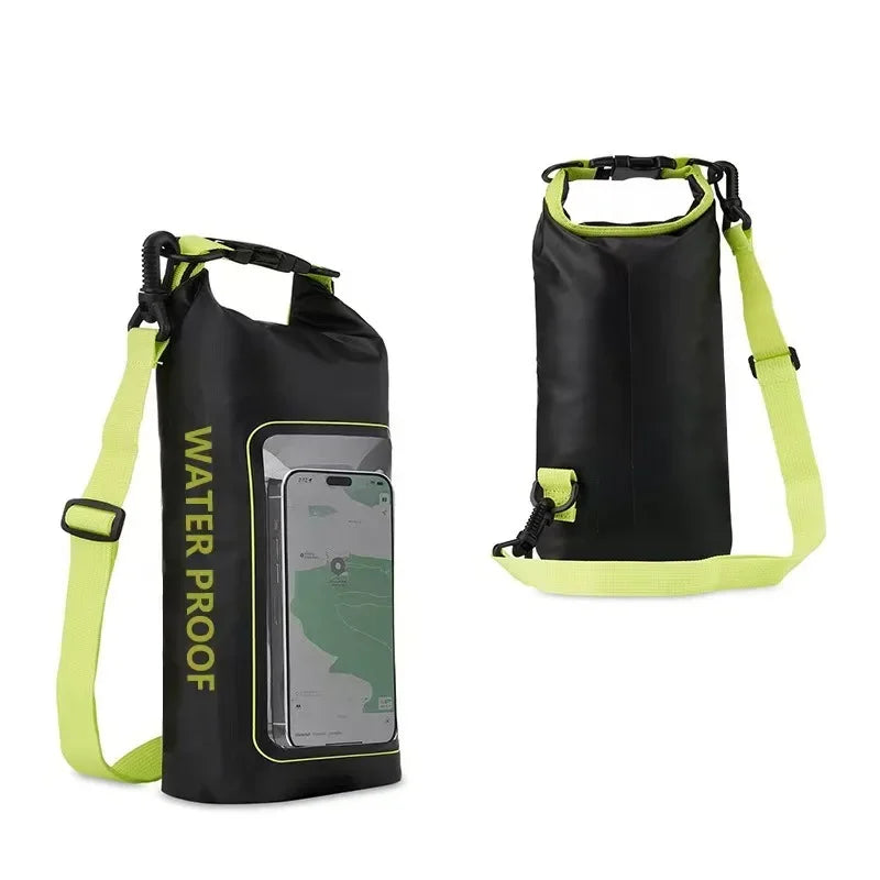 New 2L waterproof bag, outdoor diagonal cross bag, 2-in-1 mobile phone waterproof bag, PVC swimming waterproof bag