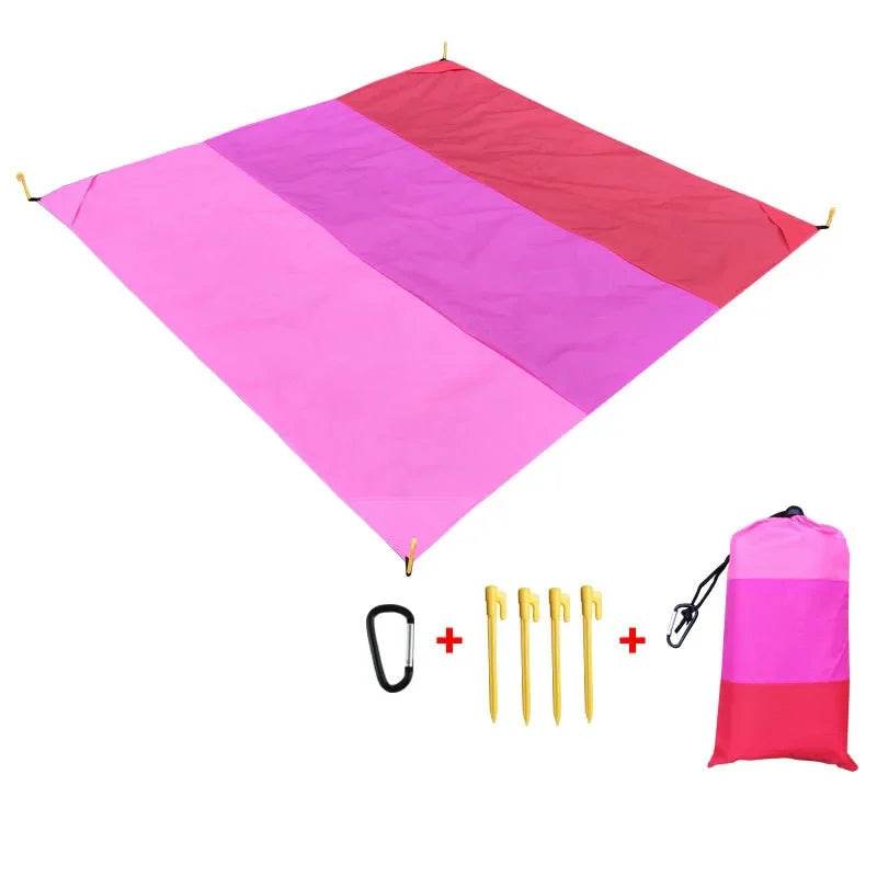 2x2.1m Waterproof Pocket Beach Mat Blanket Folding Camping Mattress Portable Lightweight Mat Outdoor Picnic Mat Sand Beach Towel - P12 Hub Europe