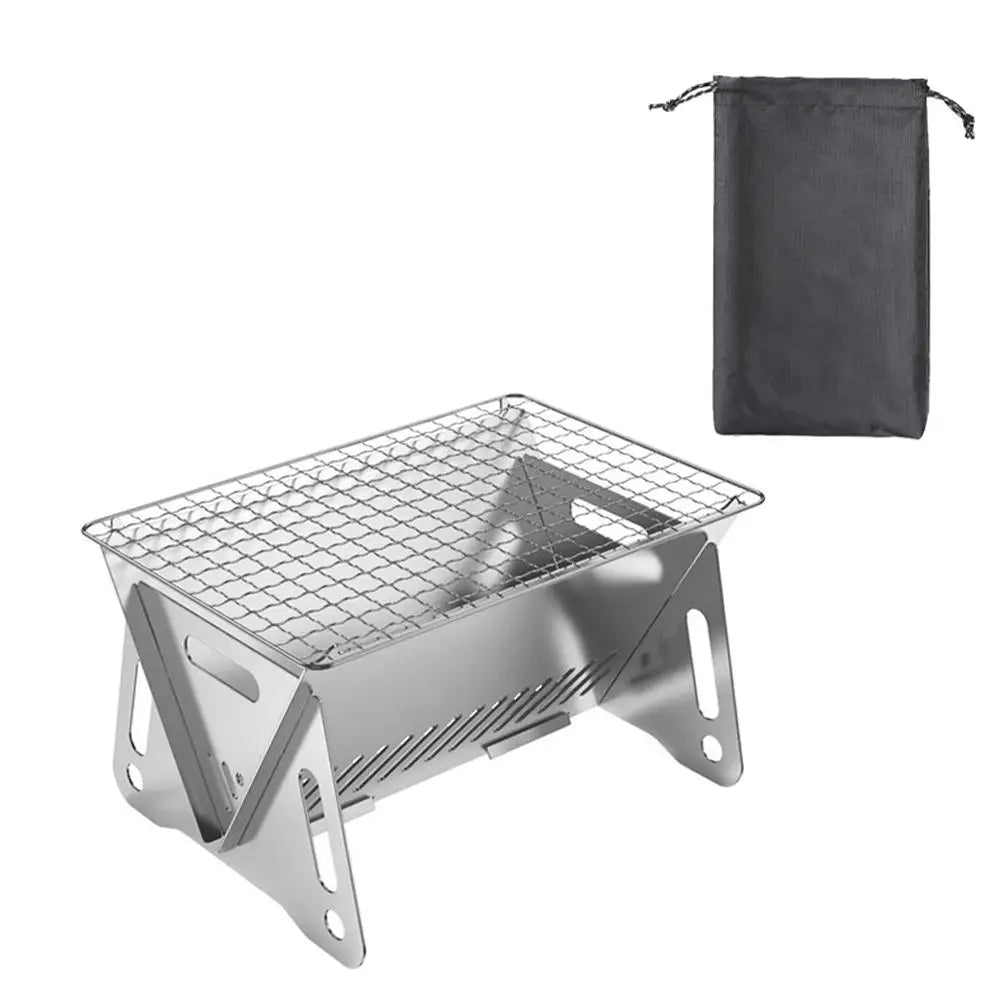 Steel Incinerator Grill BBQ Charcoal Stove Outdoor Picnic Portable Folding Stove Camping Equipment Kitchen Supplies