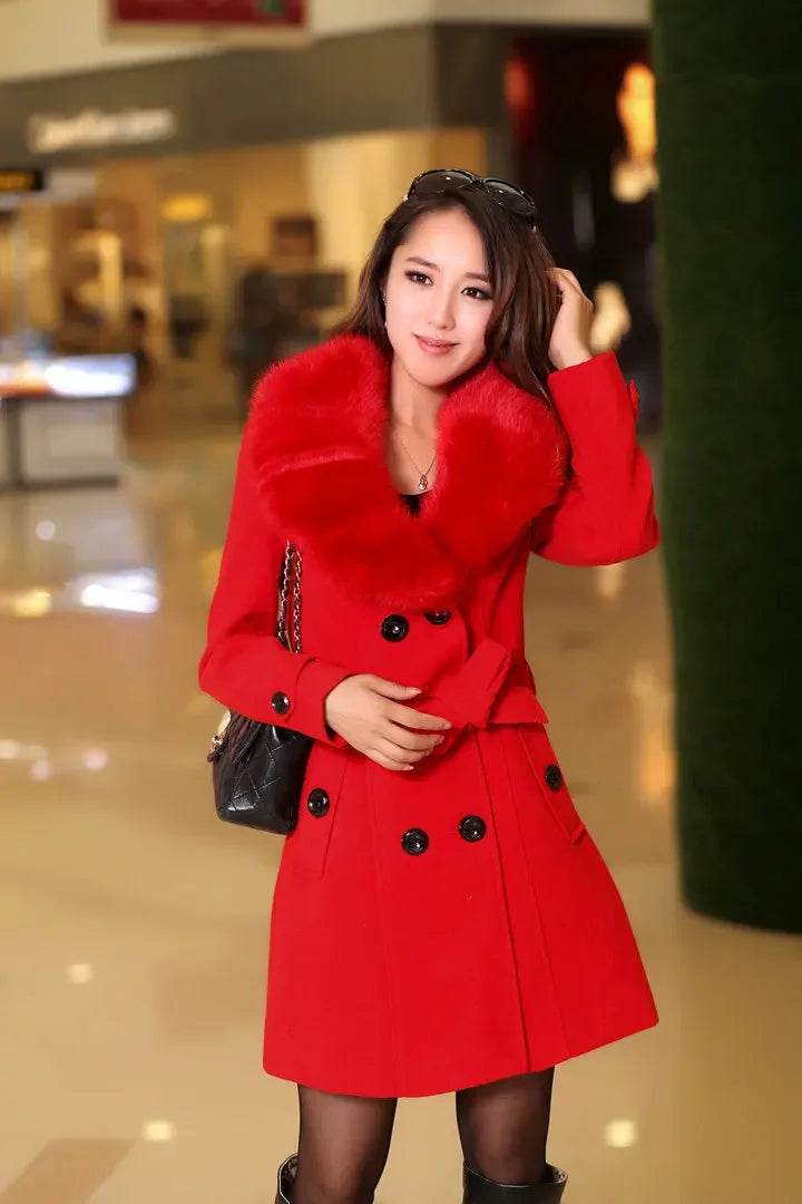 Warm Korean Fur Collar Coat - P12 Hub Europe