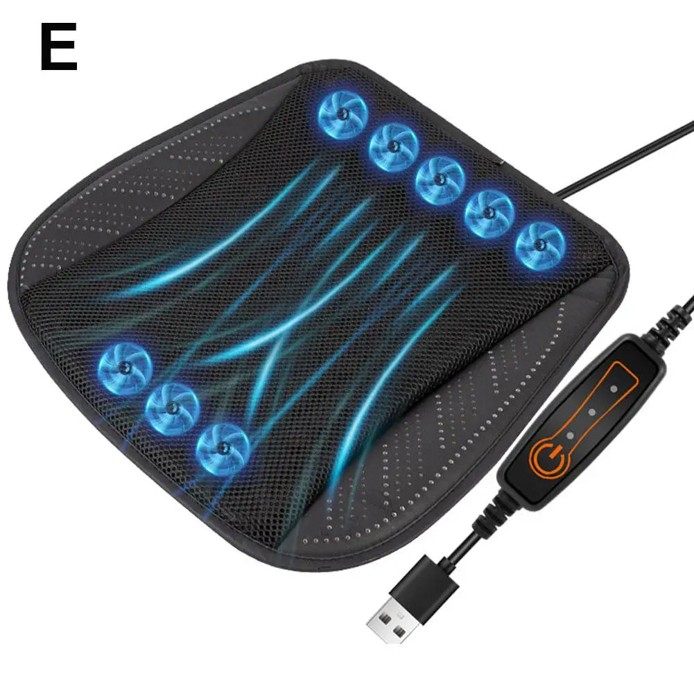 Universal Car Seat Summer Cool Air Seat Cushion With USB Fan Fast Blowing Ventilation Seat Cooling Refrigerated Car Seat