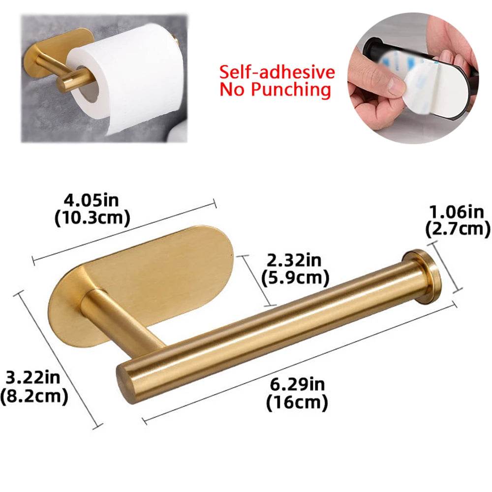 Adhesive Toilet Paper Holder Kitchen Roll Towel Rack Napkin Dispenser Absorbent Stand Tissue Hanger Bathroom Accessories - P12 Hub Europe