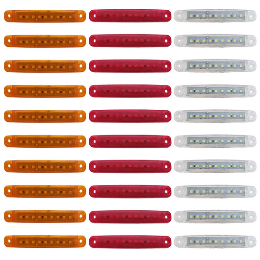 10PCS 9 SMD Light Oval Clearance Trailer 24V Truck Lorry Caravan Camion LED Side Marker Indicator Lamp 12V Luces Remolque