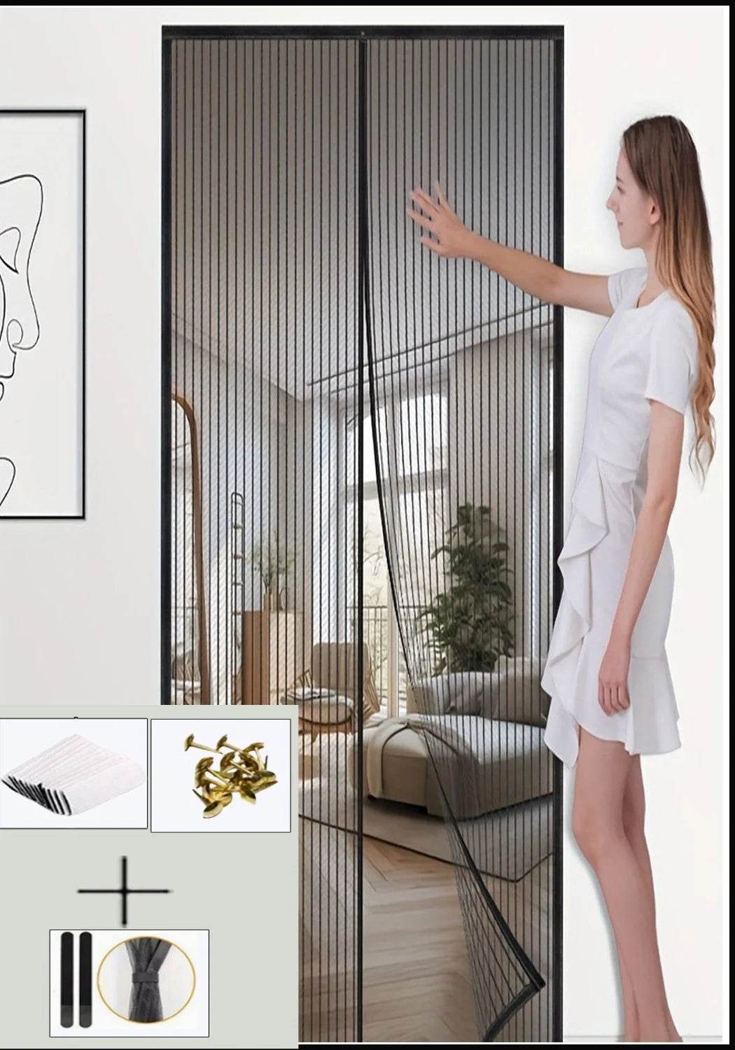Magnetic screen door curtain summer anti mosquito net fly Screen Home Garden Anti Bug Protection Easy Installation Custom Size - P12 Hub Europe