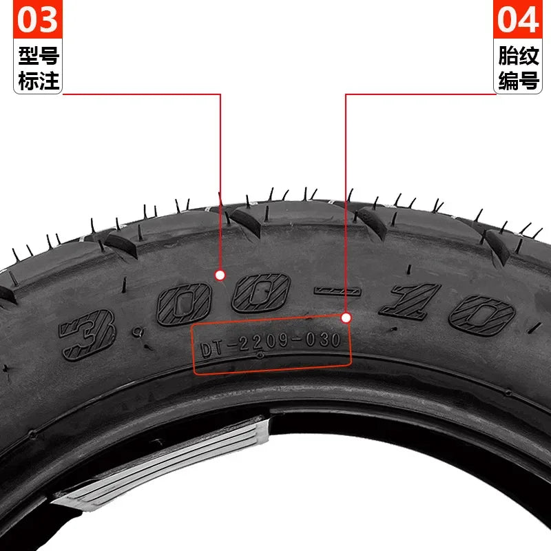 Motorcycle electric vehicle 3.00-10 vacuum tire 14x3.2 outer tire Dongyue pneumatic tire wear-resistant