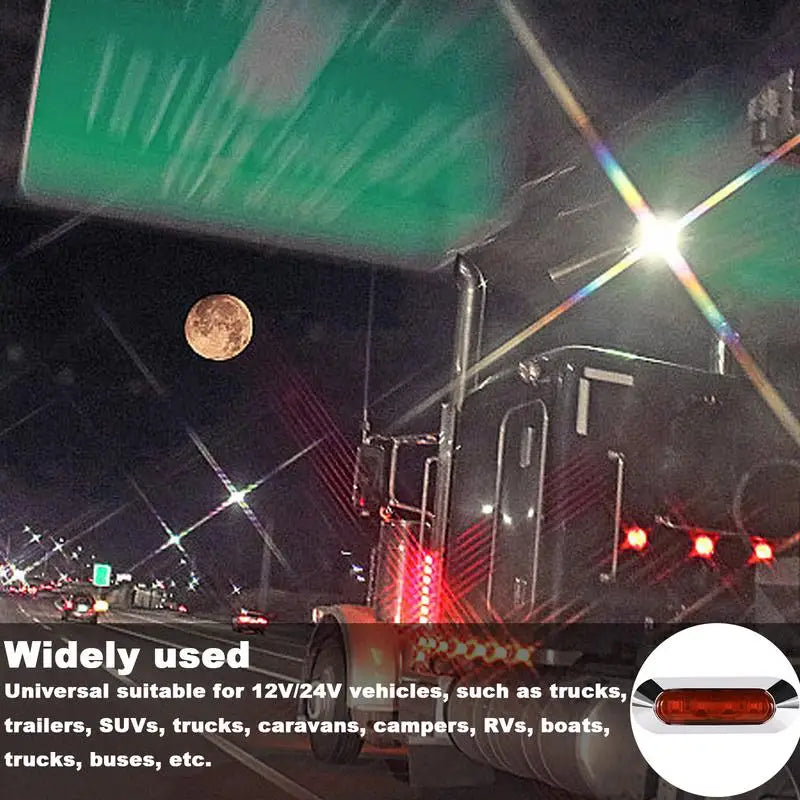 Waterproof 4 LED Side Mark Lamp Clearance indicator Light Car Truck Trailer Lorry 12V-24V light Red/White/Yellow/Blue/Green