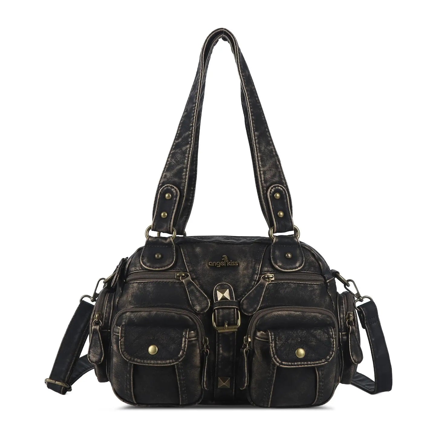 Angelkiss Women Handbags Satchel Top-handle Handbag PU Shoulder Bag Dumpling Pack Give Gifts Shoulder Bags Phone Money Pack