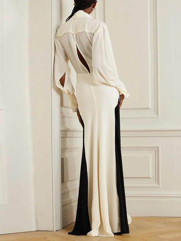 Patchwork Deep V-Neck Tassel Maxi Dress - P12 Hub Europe