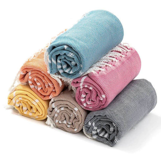 Cotton Turkish Beach Towel Turkish Sports Bath Towel with Tassels Holiday Towels Soft Absorbent Quick Drying Towels Easy Care - P12 Hub Europe