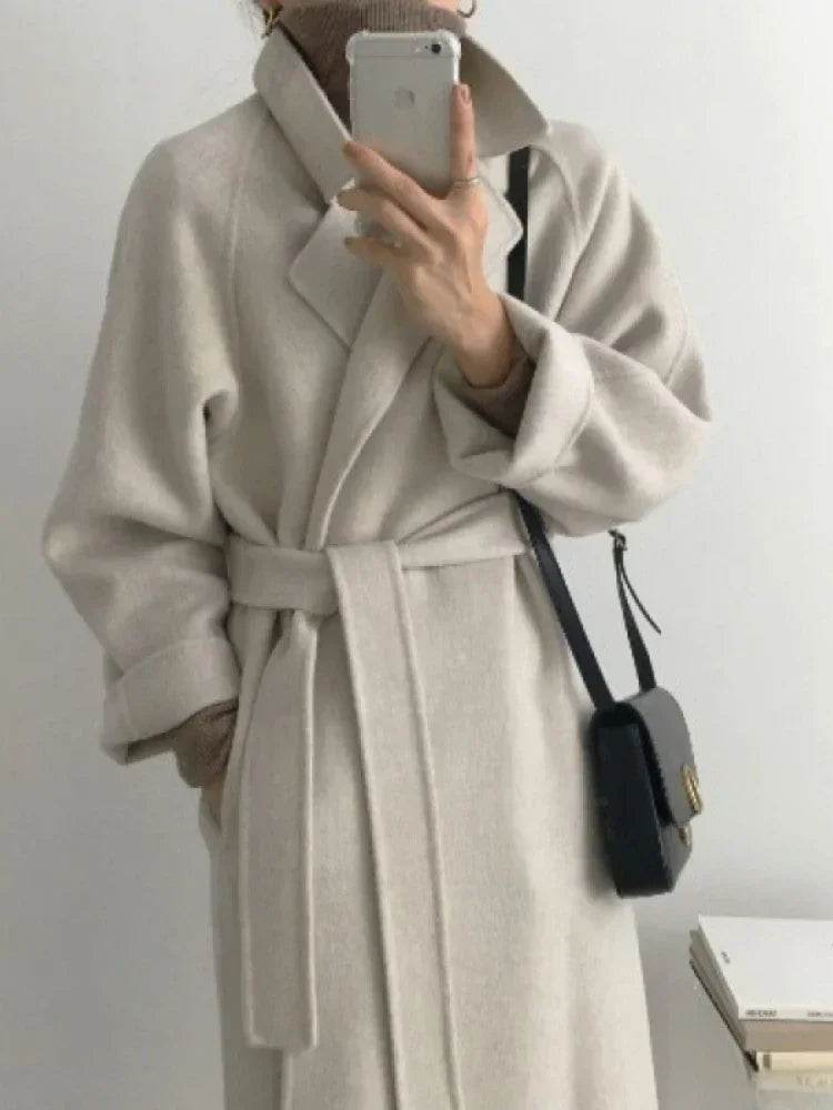 Warm Long Wool Blend Coat - P12 Hub Europe