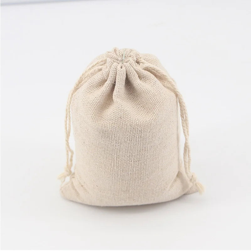5/10 Pcs/Lot Wedding Linen Drawstring Bags Christmas Party Gift Package Small Cotton Pouches Home Kitchen Organize Sacks 15x20cm