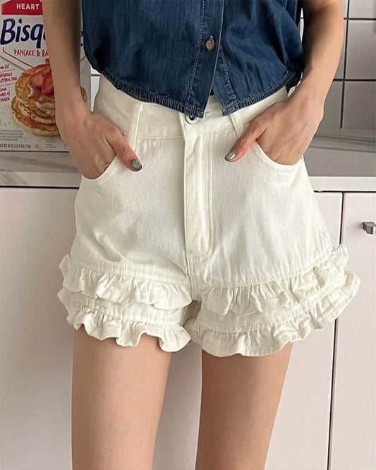 Women's Ruffled Jean Shorts - P12 Hub Europe
