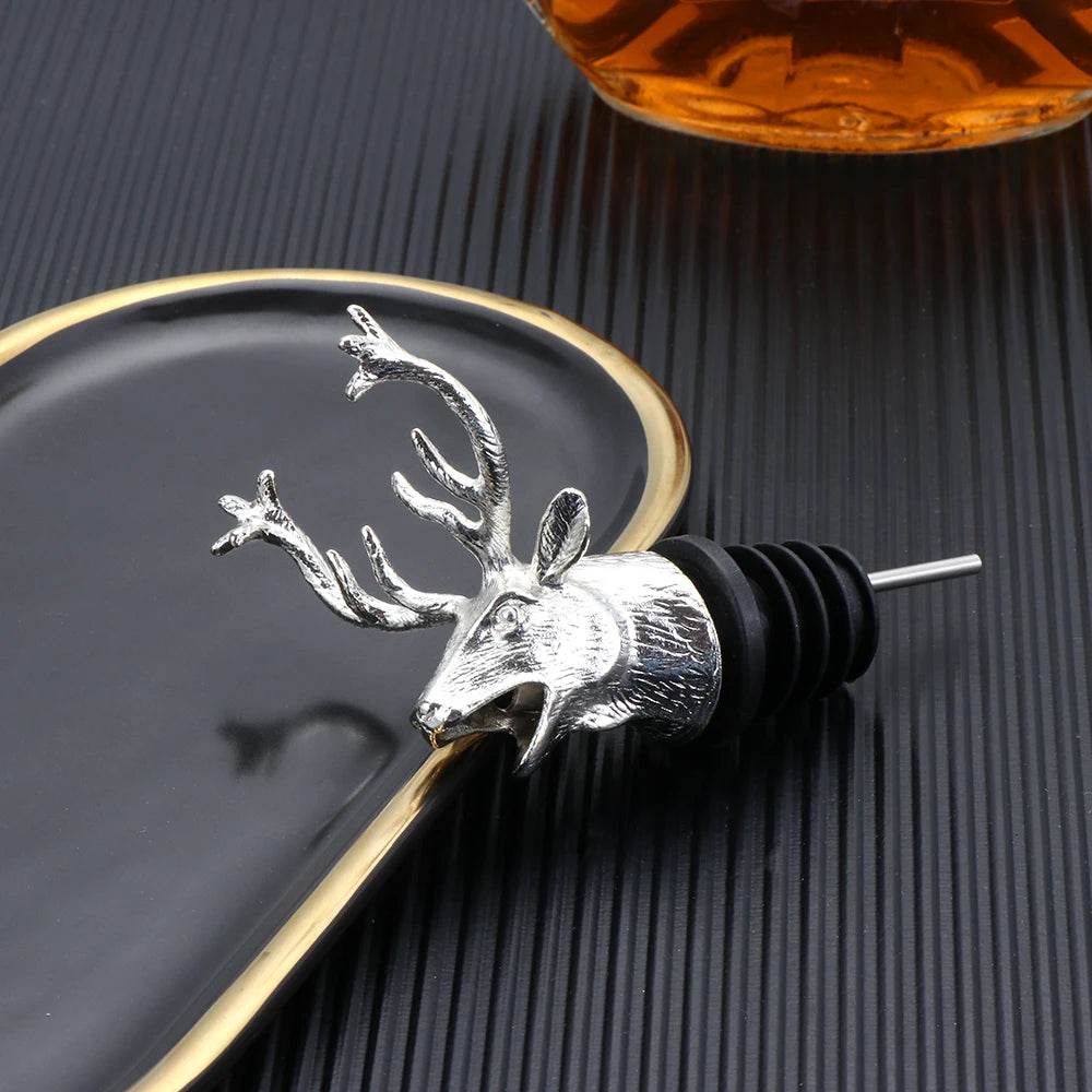 Deer Head Wine Pourer Bottle Stoppers Zinc Alloy Bar Tools Wedding Party Drinks Wine Aerators Kitchen Tool Accessories - P12 Hub Europe