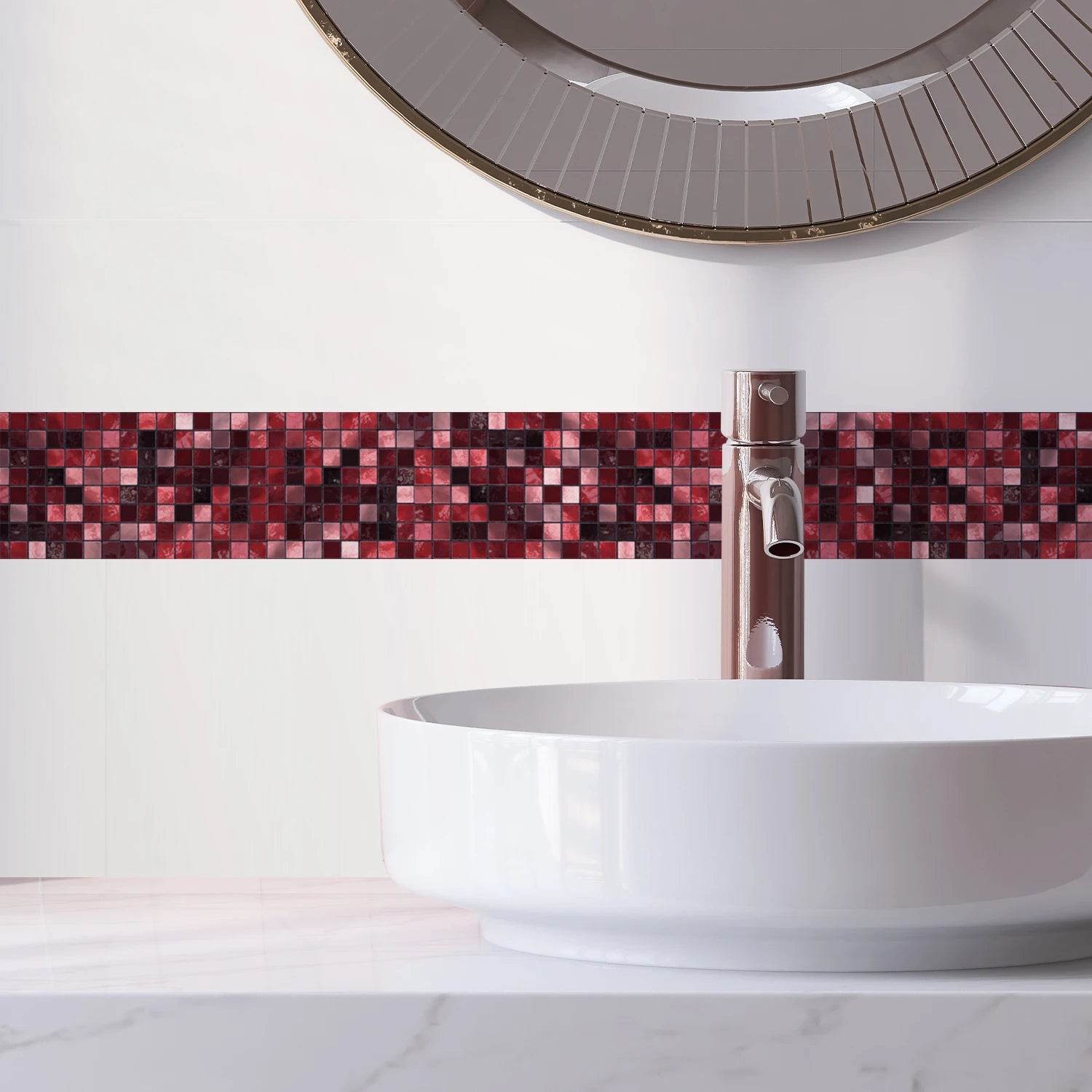 41 Styles Baseboard Stickers Waterproof Peel & Stick Waistline Wall Sticker Floor Border Sticker For Kitchen Bathroom 10x200cm - P12 Hub Europe