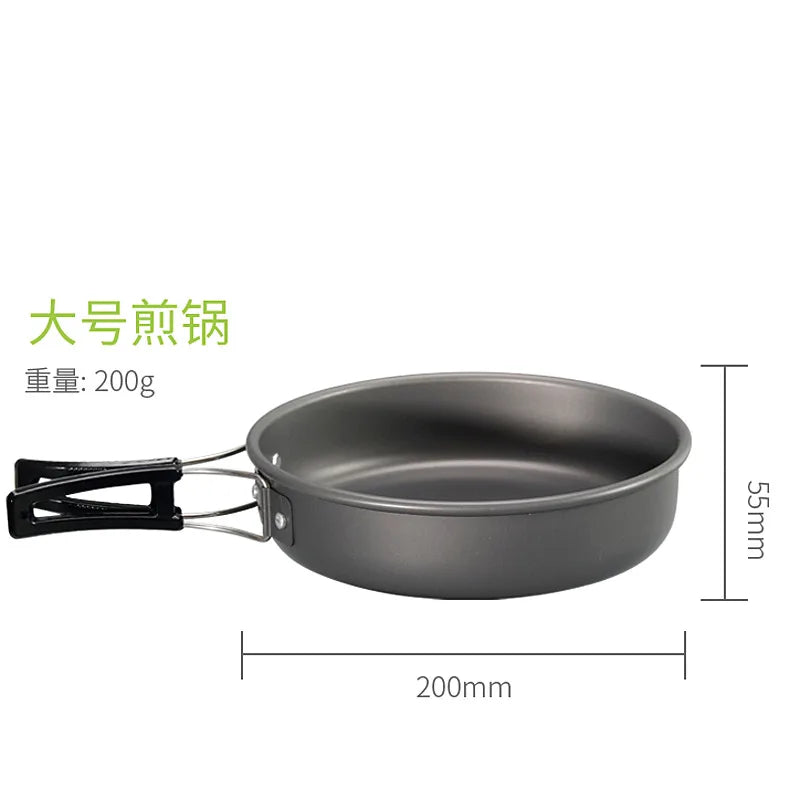 Outdoor Folding Nonstick Flat Frying Pan 18cm 20cm 22cm Camping Pan