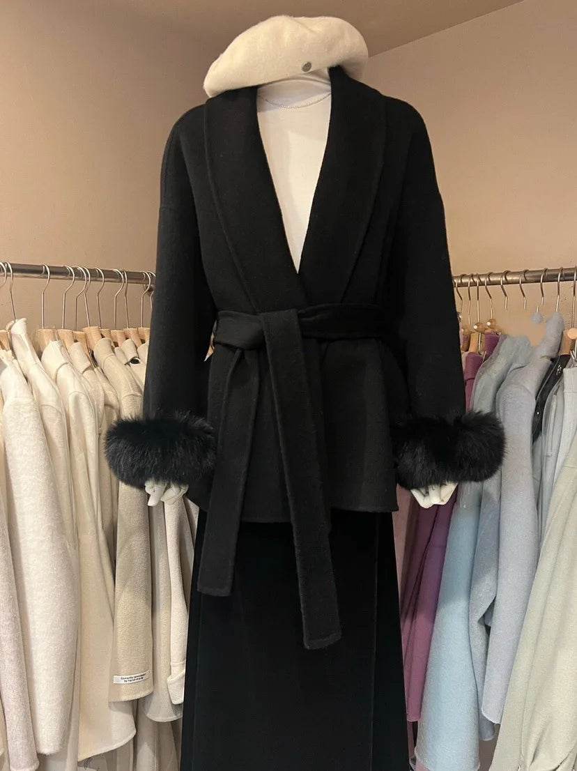 Fox Fur Wool Coat - P12 Hub Europe