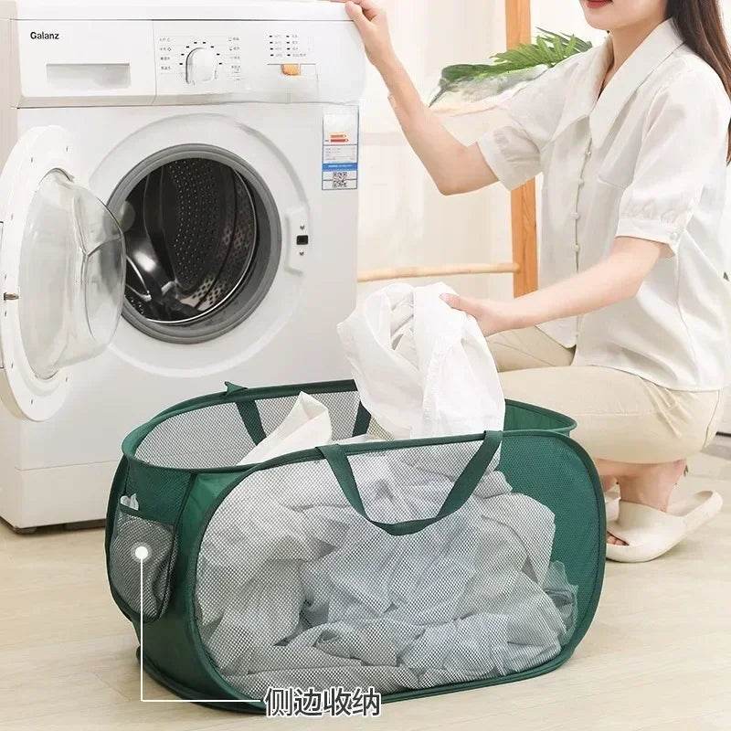 Durable Collapsible Mesh Laundry Hamper - P12 Hub Europe