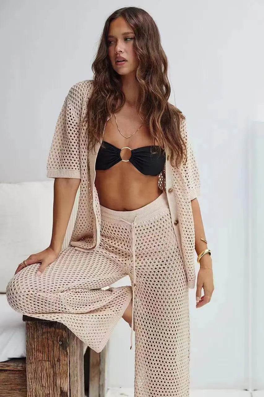Summer Knitted Openwork Pant Set - P12 Hub Europe