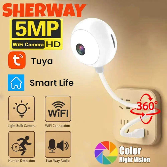 Camera 5MP USB Bulb 2K, WiFi, Color Night, 2-Way Audio - P12 Hub Europe