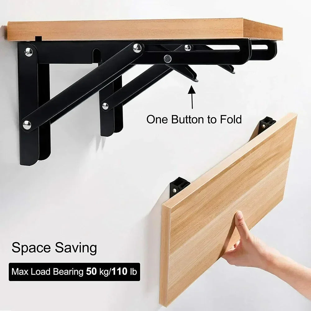 2pcs 200*106mm Black Finish Campervan Folding-Bracket Table Shelf Motorhome Caravan Camper Van Interior Accessories