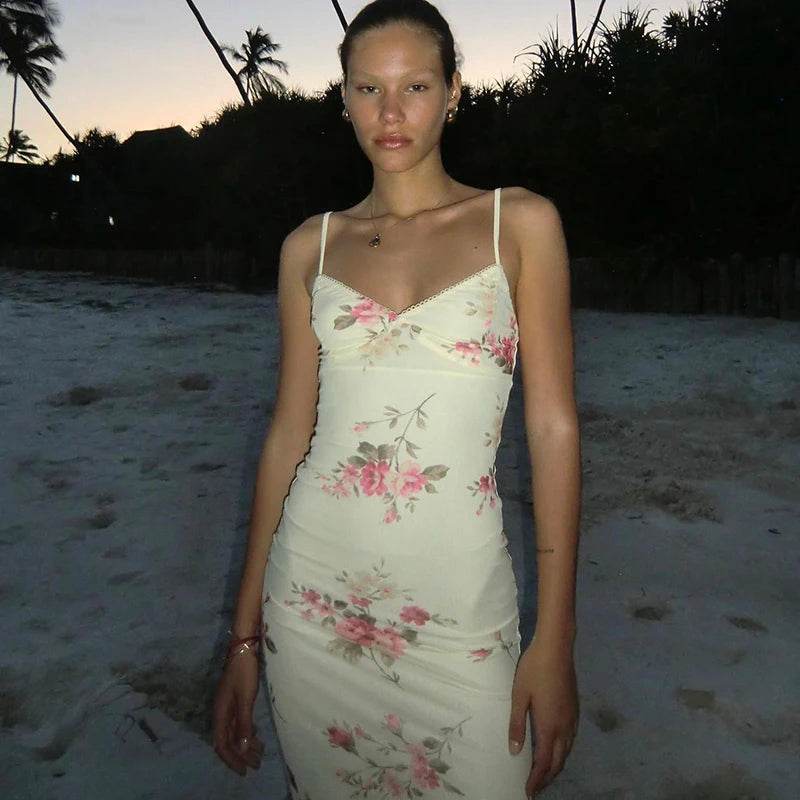 Dulzura Y2K Floral Backless Maxi Dress - P12 Hub Europe