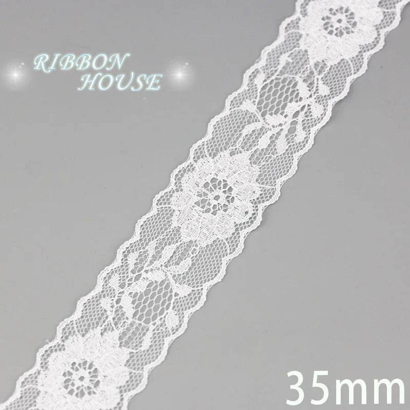 (5 yards/roll) white Lace ribbon fabric Webbing Decoration Lovely gift packing polyester Material - P12 Hub Europe