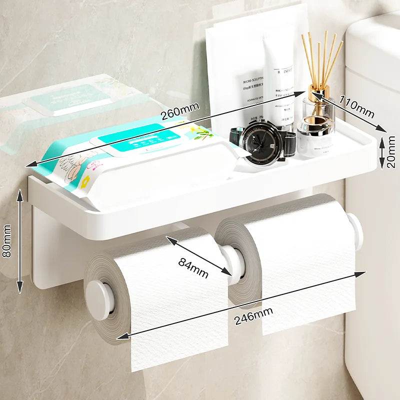 Toilet Paper Holder Wall-Mounted Aluminum alloy Toilet paper holder tissue rack Bathroom tissue holder Bathroom Accessories - P12 Hub Europe