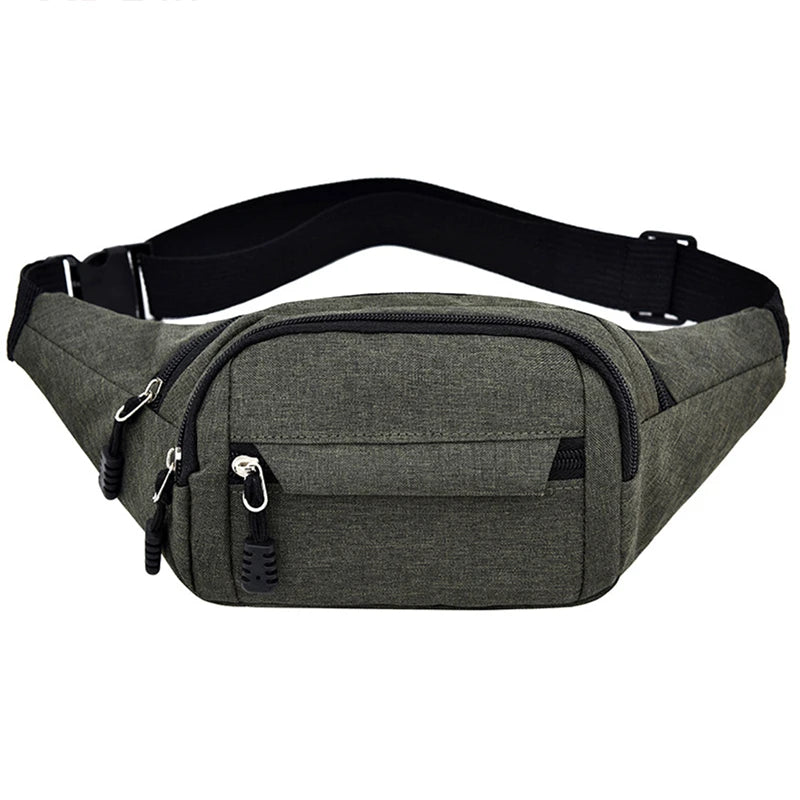 Men's Breast Package Waterproof Outdoor Sports Bag Canvas Pouch Korean-style Waist Bag Fanny Pouch Crossbody Male Banana Bag