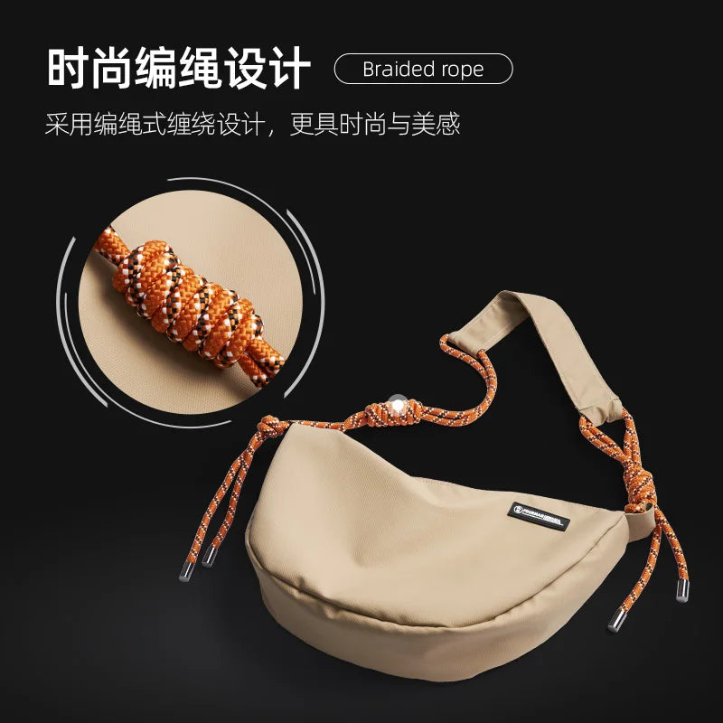Japanese Sling Bag for Men, Waterproof Lightweight Crossbody Bag, Sports Travel Shoulder Bag Fit 12.9 inch iPad