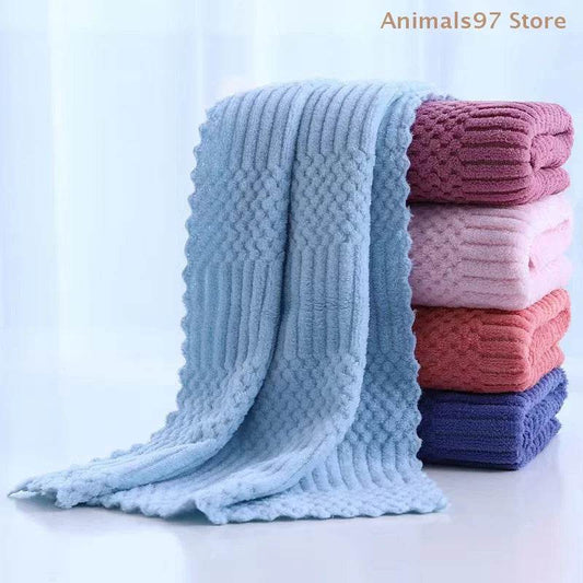 1 Pc 35x75CM Face Towel Absorbent Coral Fleece Hand Wash Face Hair Cleaning Quick Drying Household Soft Adult Towels - P12 Hub Europe