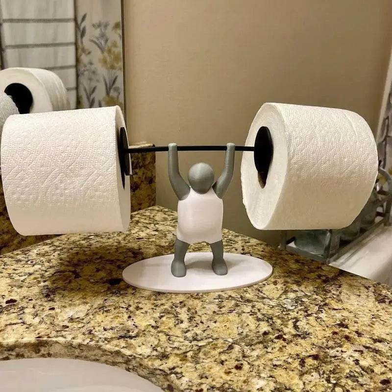 Weightlifting Figure Paper Towel Holder 3D Printing Decorative Bathroom Toilet Paper Stand Creative Tissue Roll Rack For Bedroom - P12 Hub Europe