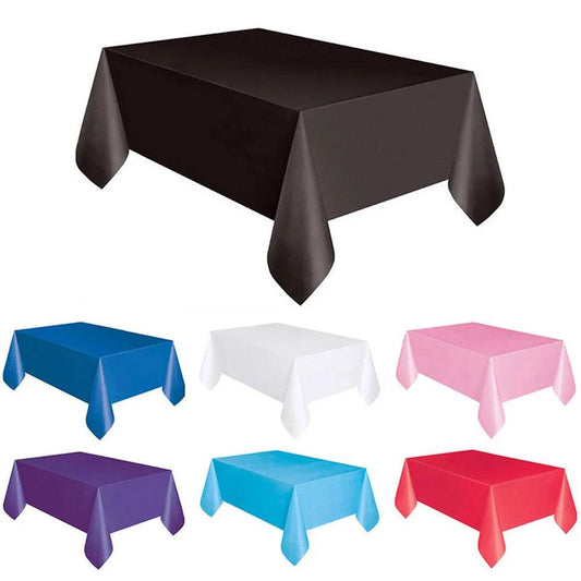 Large Plastic Rectangle Table Cover Cloth Wipe Clean Party Red White Black Tablecloth Covers for Birthday wedding christmas - P12 Hub Europe