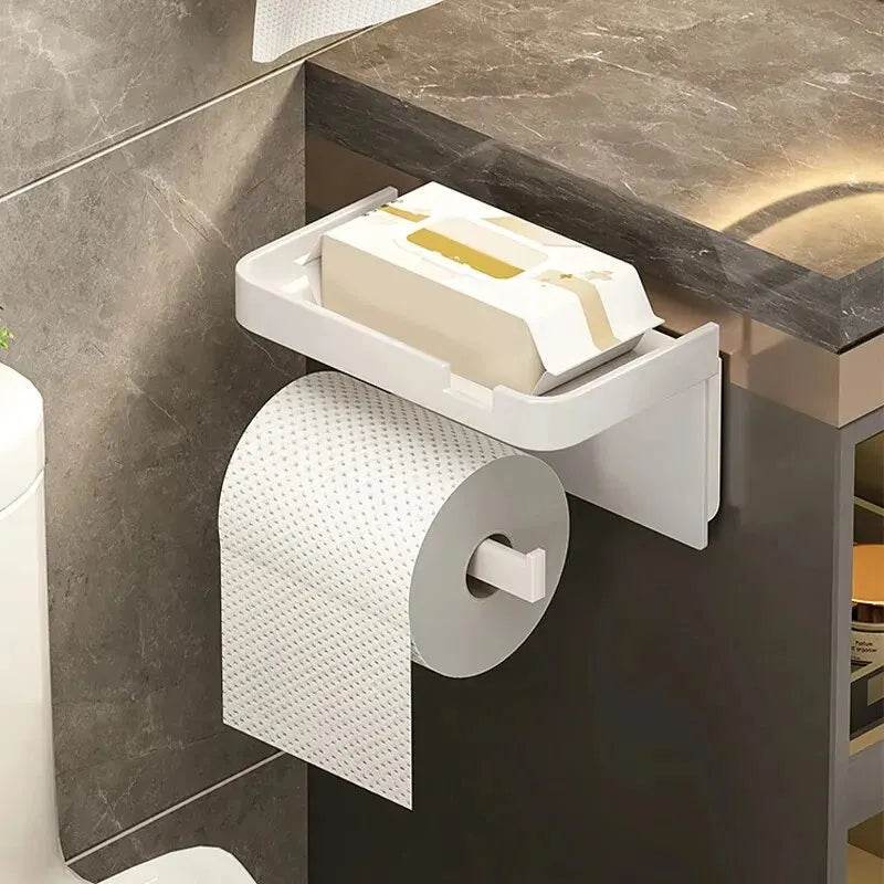 Toilet Paper Holder Plastic Storage Rack Kitchen Towel Placement Of Seasoning Bottles Bathroom Wall Roll Of Paper Phone Storage - P12 Hub Europe