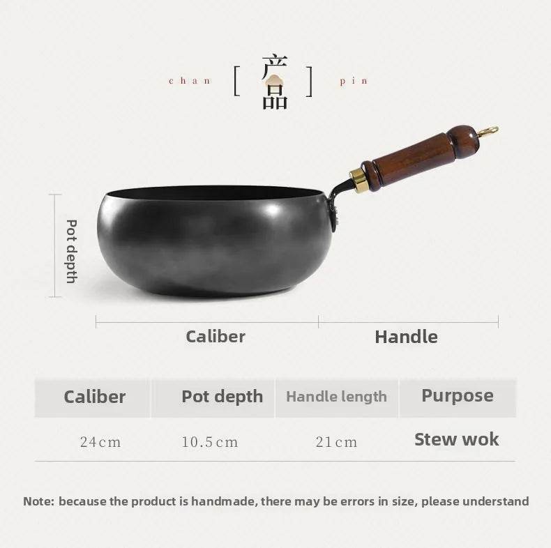 Ancient method big belly iron pot for household use, pure hand made iron stew wok, non stick smooth small iron pot - P12 Hub Europe