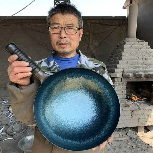 High-Grade Non-Stick Pan Handmade Iron Pan Without Coating Health Wok Gas Stove Induction Cooker General Zhangqiu Iron Wok 36CM - P12 Hub Europe