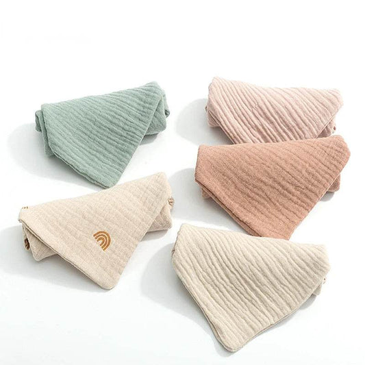 5 Pcs/set Cotton Gauze Handkerchief Towel 4-layer Small Square Face Saliva Towel Soft Absorbent Children Hand Towel - P12 Hub Europe