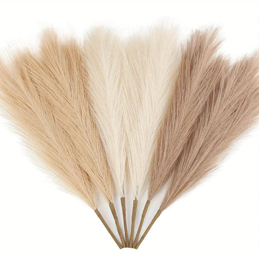 6PCS Artificial Pampas Grass Decor Flowers Fake Plant Reed for DIY Floral Table Arrange Flower Wedding Home Christmas Decoration - P12 Hub Europe