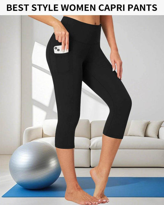 Women's High Waist Capri Leggings - P12 Hub Europe