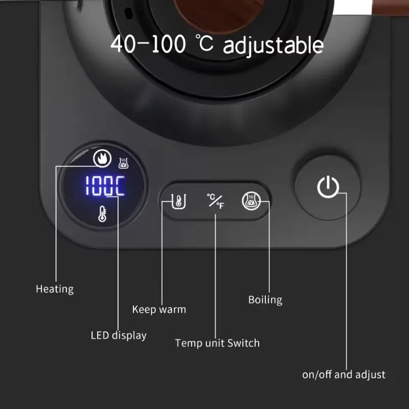 1200W Electric Hand Brewed Coffee Pot Home Electric Kettle Teapot 304 Stainless Steel Kettle Auto Power Off Kitchen Tool 900ml