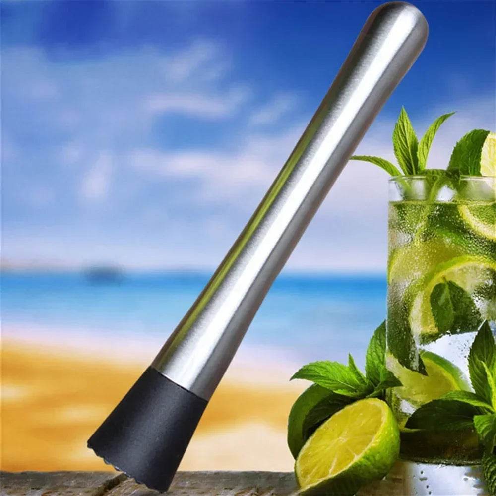 Durable Stainless Steel Wine Mixing Stick Muddler Cocktail Stirrer Shaker Ice Crusher Comfortable Grip Barware Tool - P12 Hub Europe