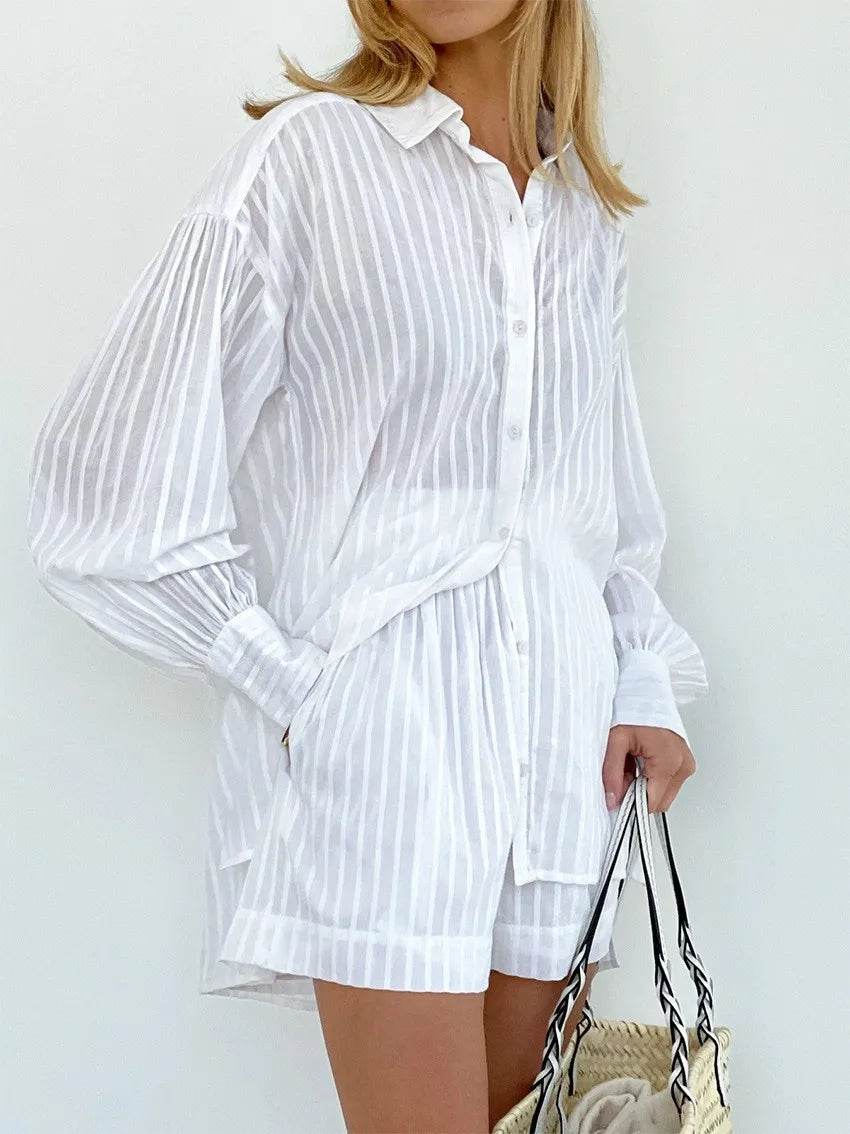 Stripe Cotton Shorts Set - P12 Hub Europe