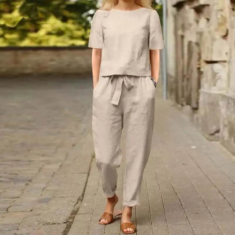 Women's Retro Cotton Linen Suit - P12 Hub Europe